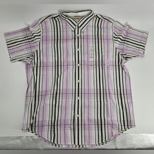 NWT Timberland Mens sz XXL LAVENDER & BLACK Button Down Dress Casual SHIRT